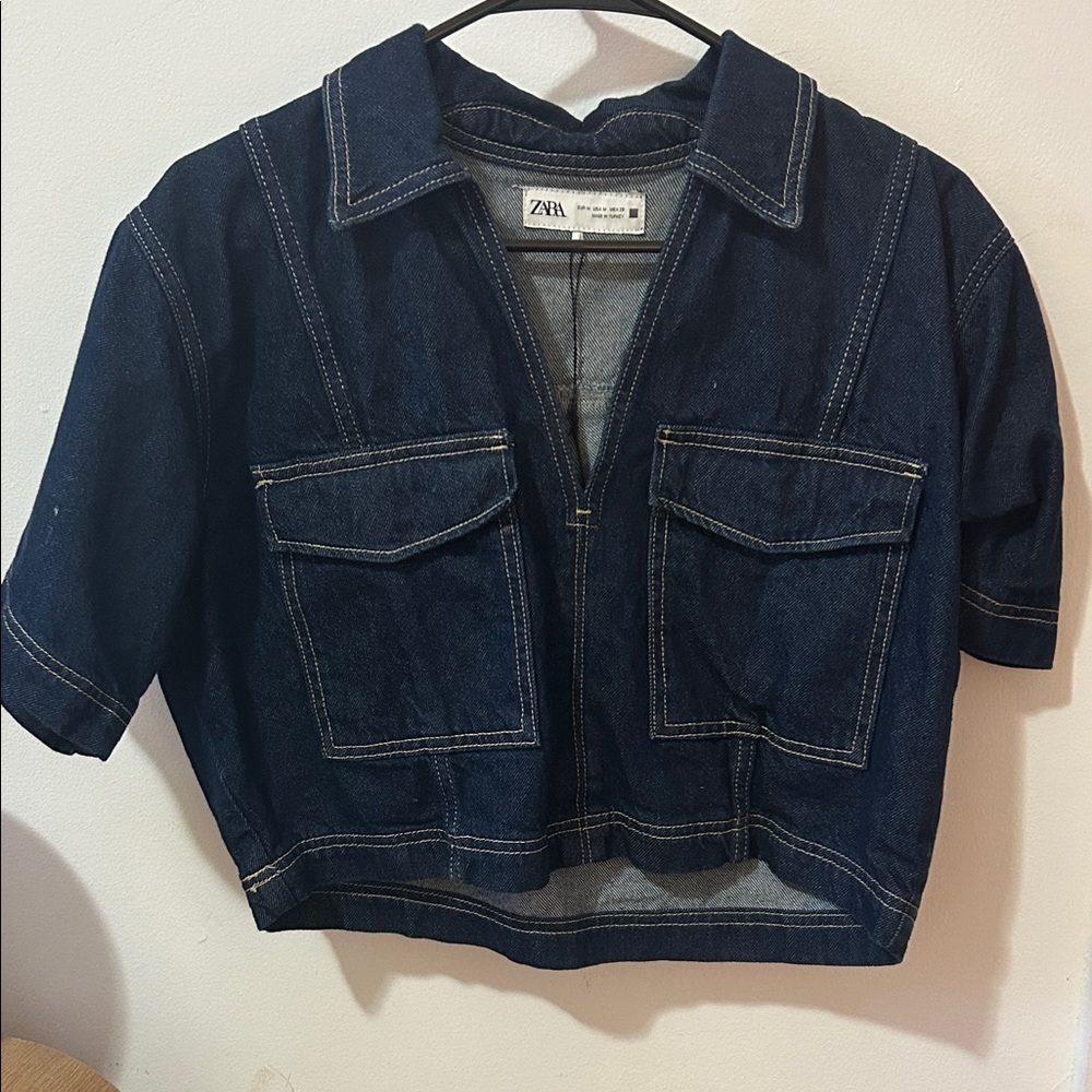Zara Short Sleeve Denim Shirt